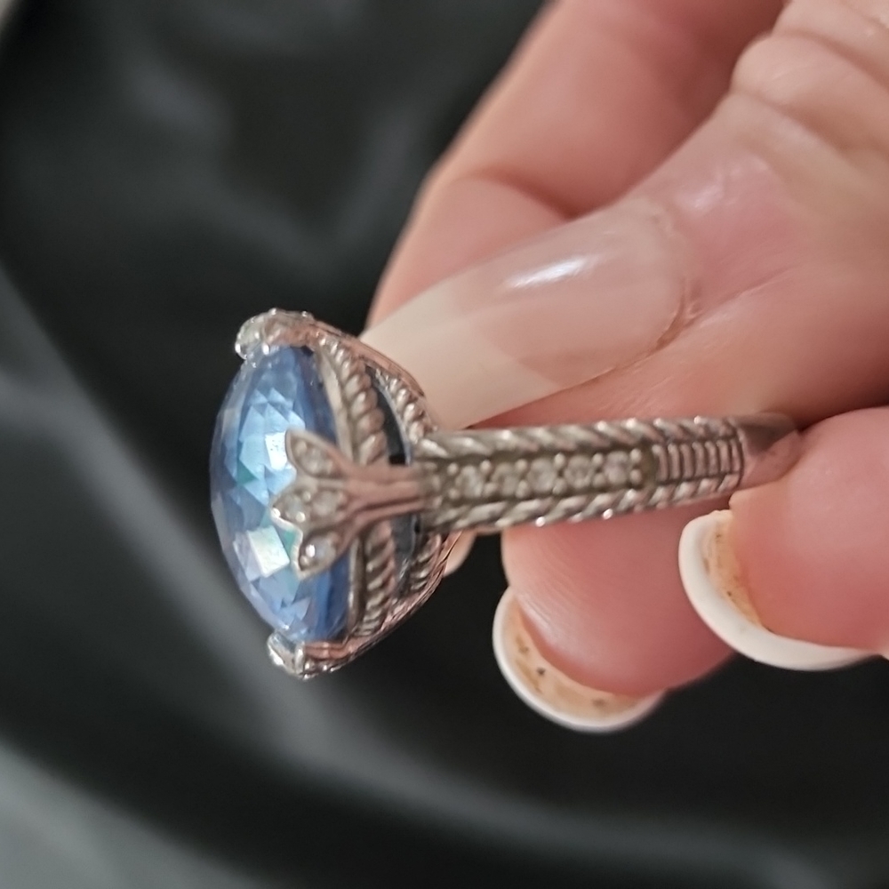 Judith ripka huge aqua ring. - Picture 2 of 5